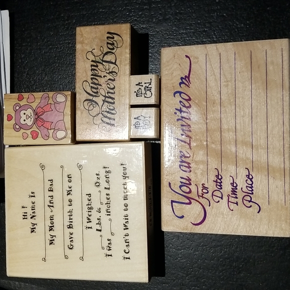 Stamps (6) invitation birth announcement and other great condition - Picture 3 of 4